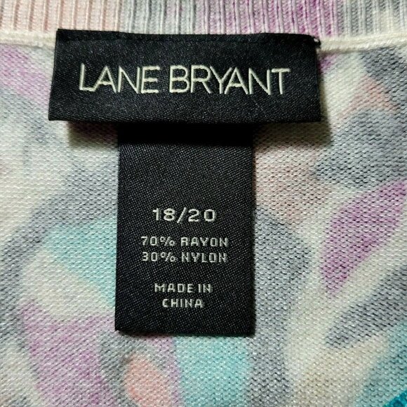 Lane Bryant Cardigan Sweater Size 18/20 Button Front Lightweight Purple Aqua - Picture 5 of 6